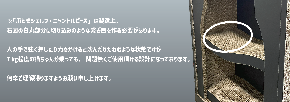 ニャントル繋ぎ目注意